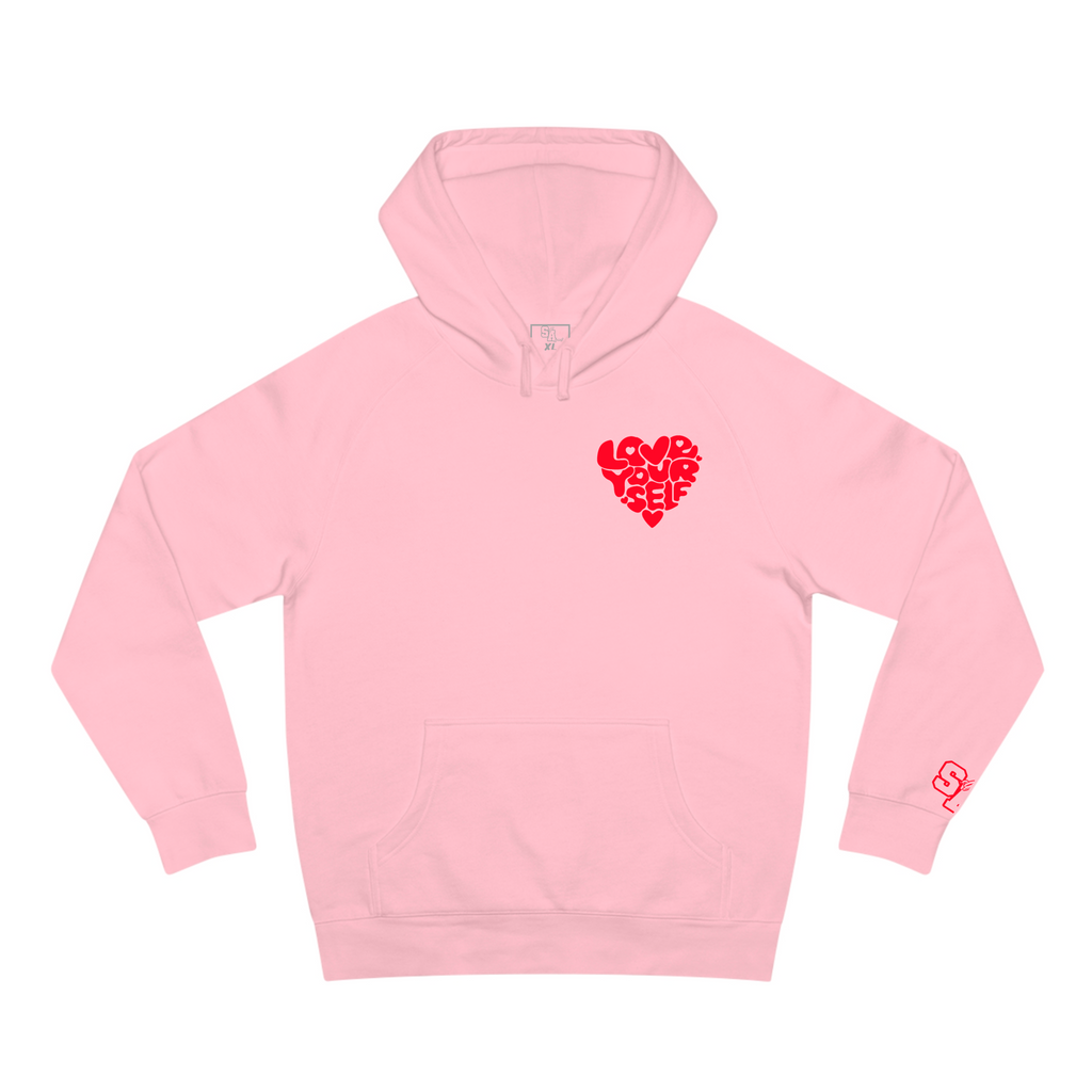 Pink and Red Love Yourself Hoodie – SELF APPAREL