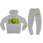 Heather Gray Black and Light Lime Green Sweatsuit