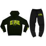Black and Light Lime Green Sweatsuit