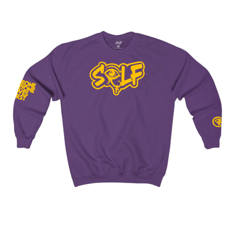 Purple and Gold S.E.L.F Crewneck Sweatshirt